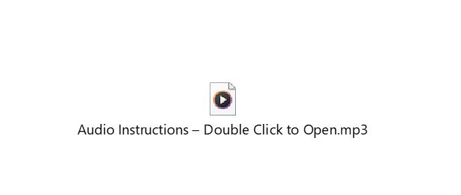 Audio file inserted into Microsoft Word document with no text box border