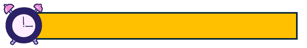 Yellow timer banner with alarm clock icon for a word scramble game in PowerPoint