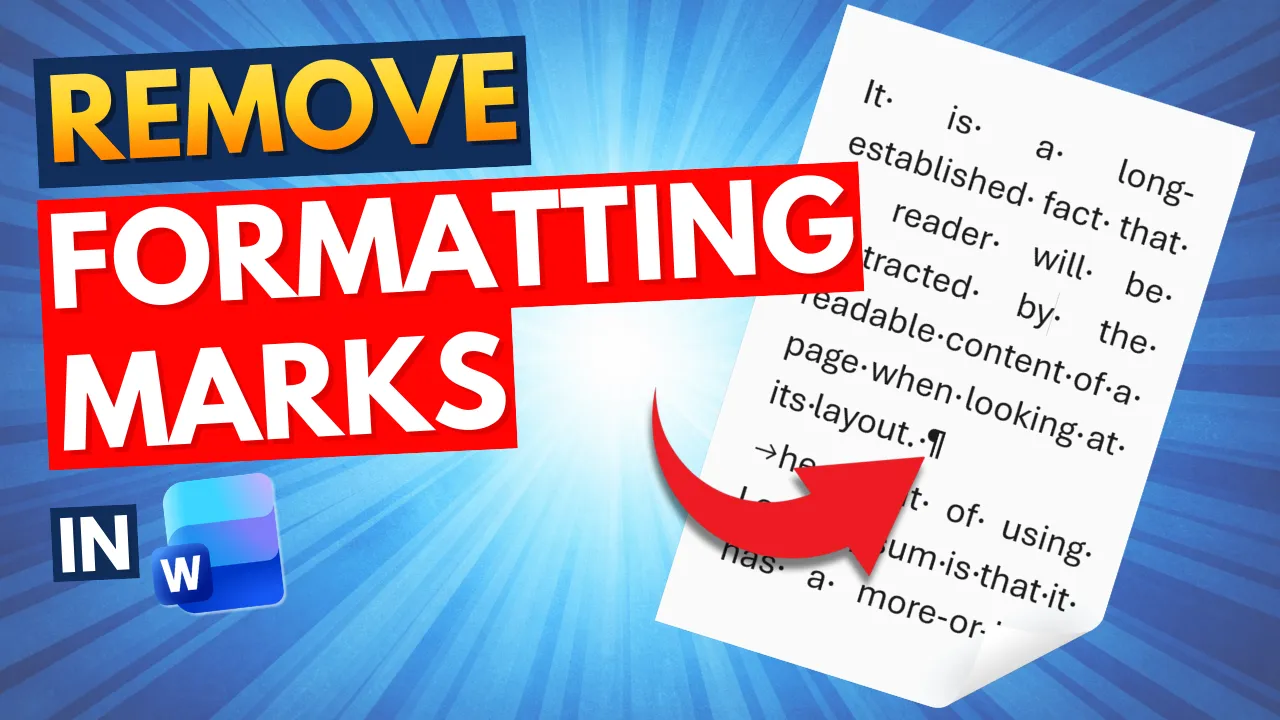 How to Remove Formatting Marks in Word