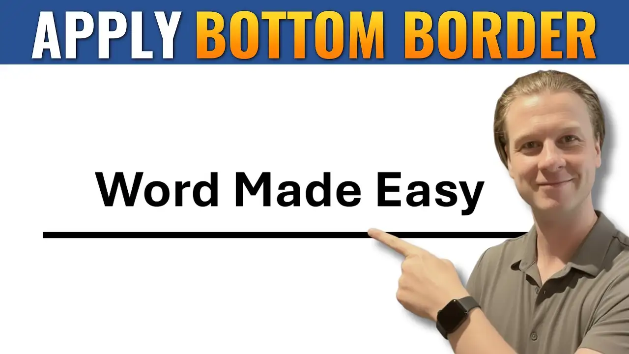 How to Apply a Bottom Border in Microsoft Word (Step-by-Step Guide)