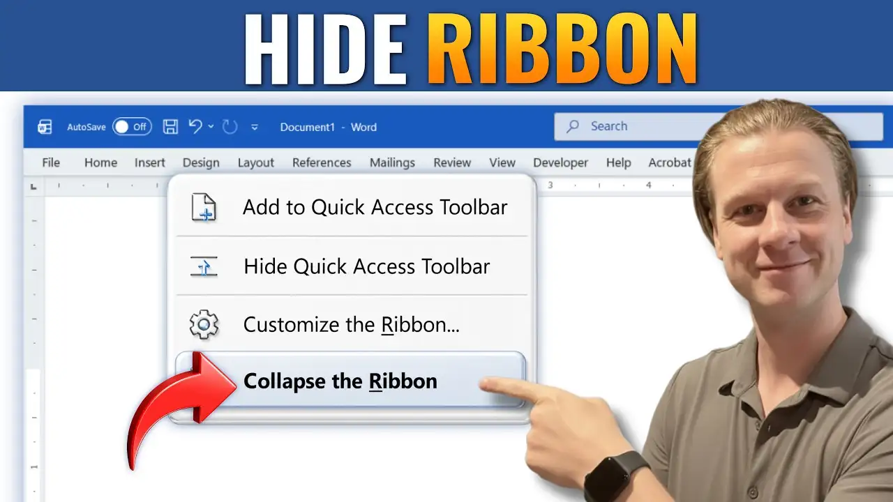 How to Hide the Ribbon in Word: 4 Easy Methods