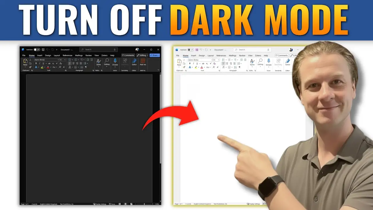 How to Turn Off Dark Mode in Microsoft Word