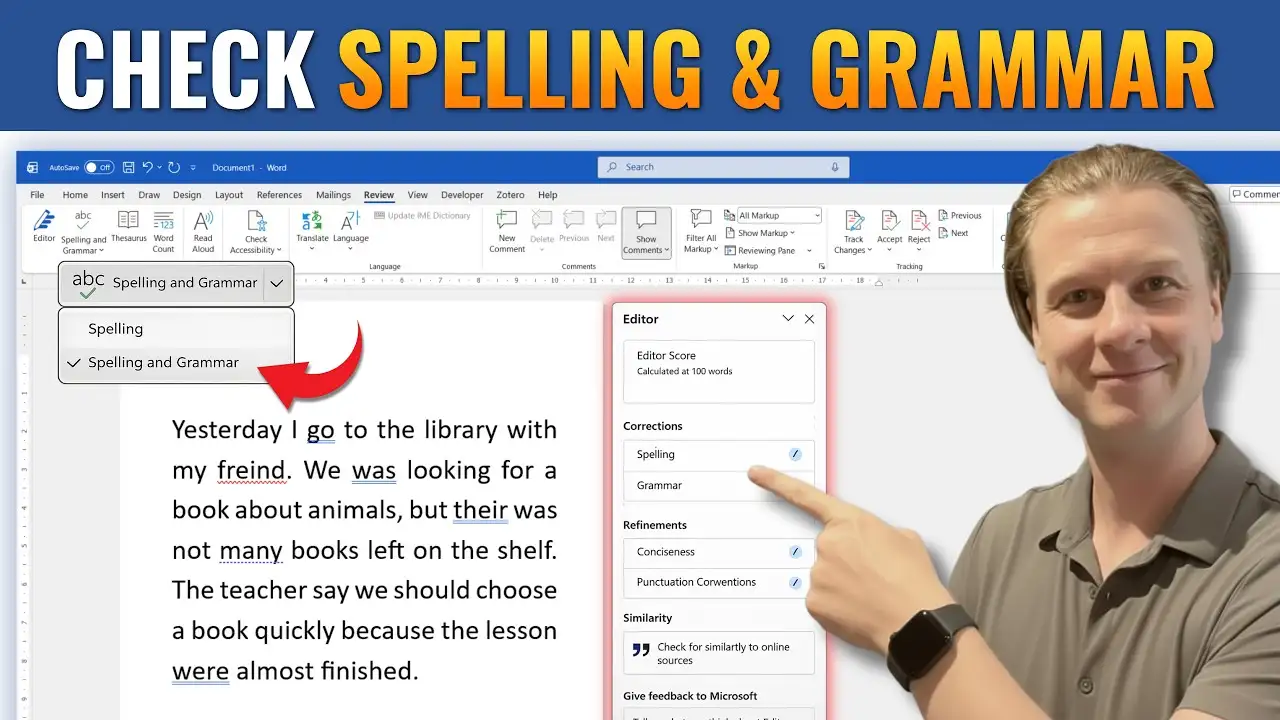 How to Check Spelling and Grammar in Microsoft Word