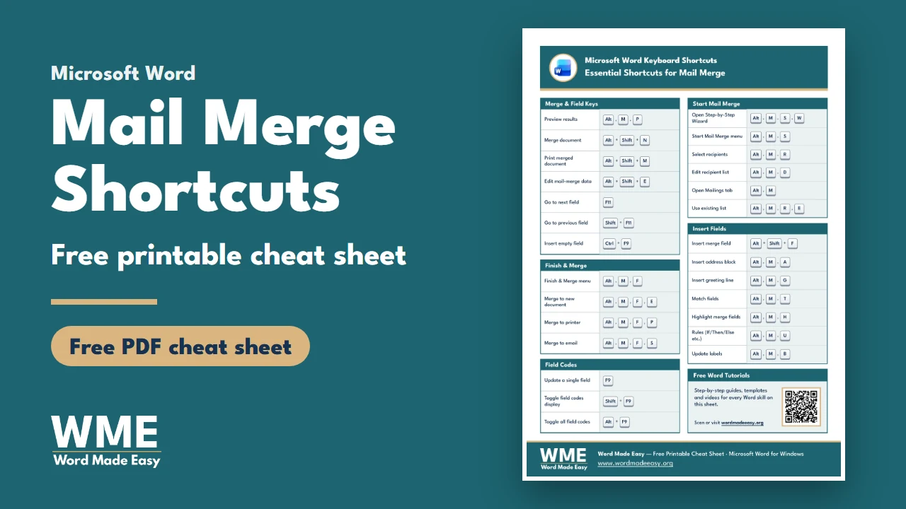 28 Essential Mail Merge Shortcuts in Word (Free PDF)