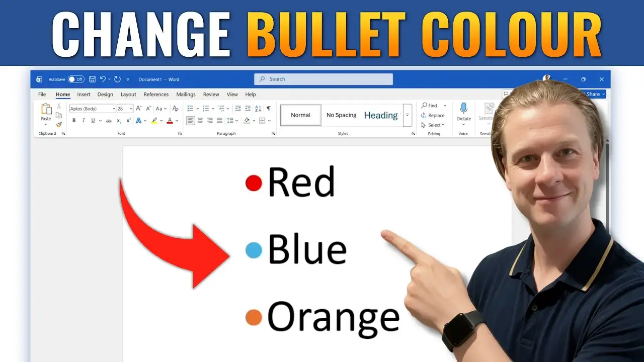 How to Change Bullet Color in Word