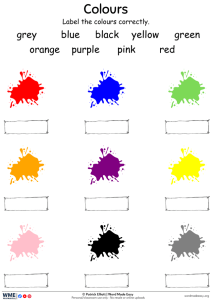 Writing Colour Words Worksheet