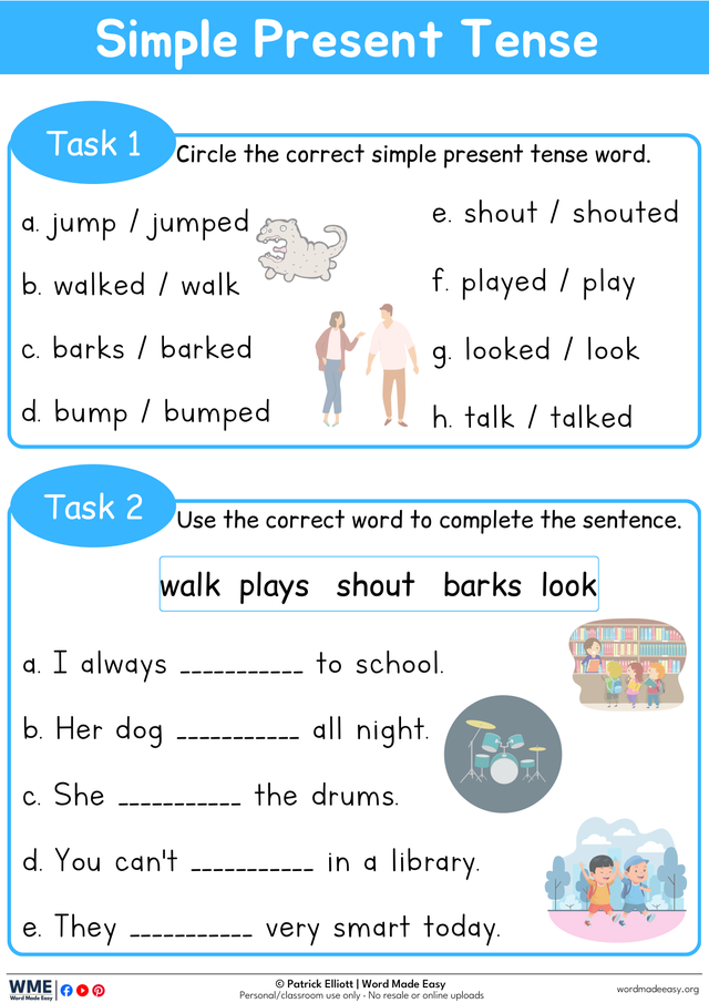 Simple Present Tense Worksheet