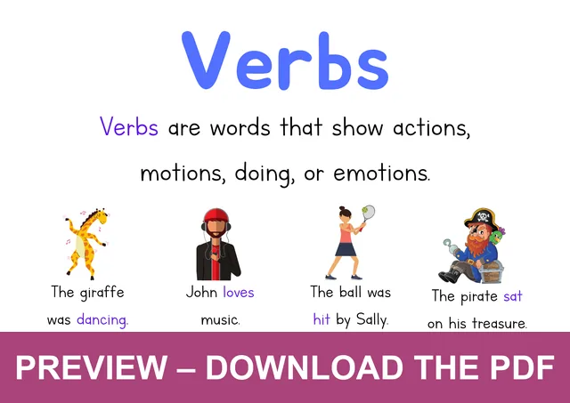 Watermarked preview of the verbs poster