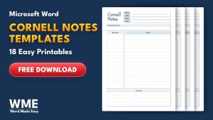 Pastel Cornell Notes Templates for Word