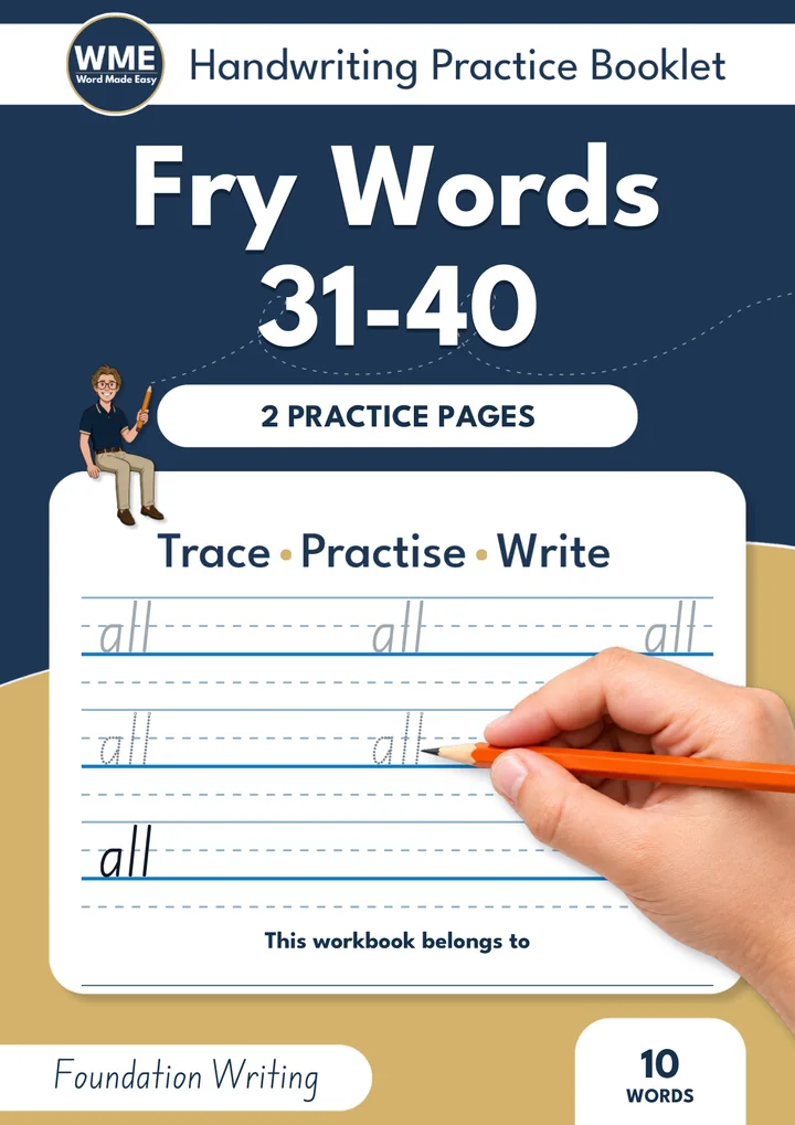 Fry sight words 31-40 front cover