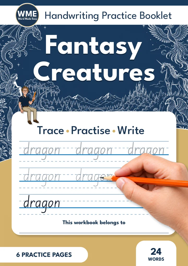 Fantasy Creatures Trace & Write Handwriting Workbook