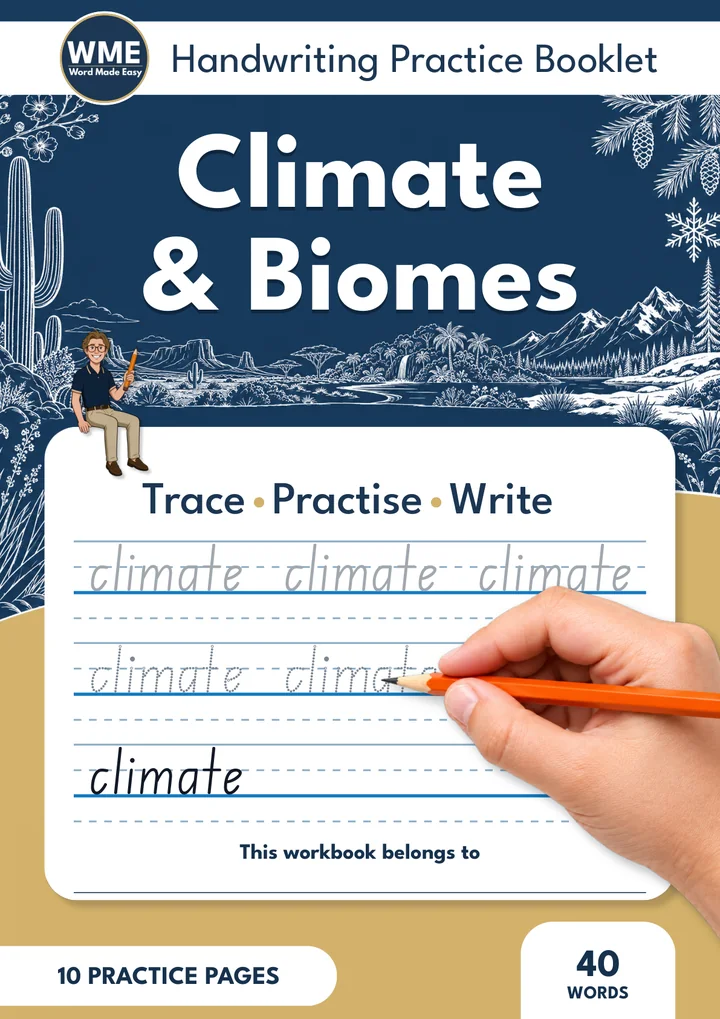 climate zones and biomes handwriting front cover