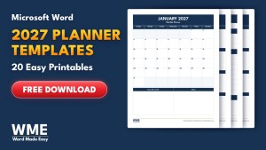 2027 Planner Templates for Word