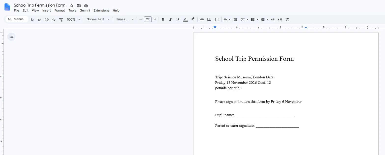 PDF converted into an editable Google Doc