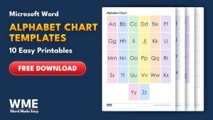 Alphabet Chart Templates for Word