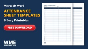 Attendance Sheet Templates for Word