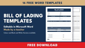 Bill of Lading Templates for Word
