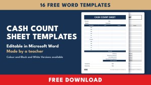 Cash Count Sheet Templates for Word
