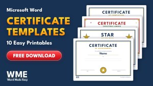 Certificate Templates for Word