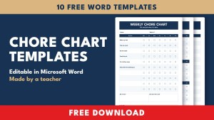 Chore Chart Templates for Word