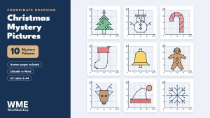 Christmas Coordinate Graphing Mystery Pictures for Word