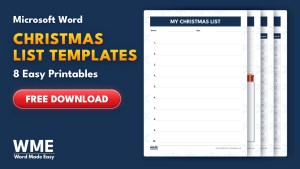 Christmas List Templates for Word