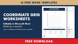 Coordinate Grid Worksheets for Word