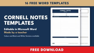 Cornell Notes Templates for Word