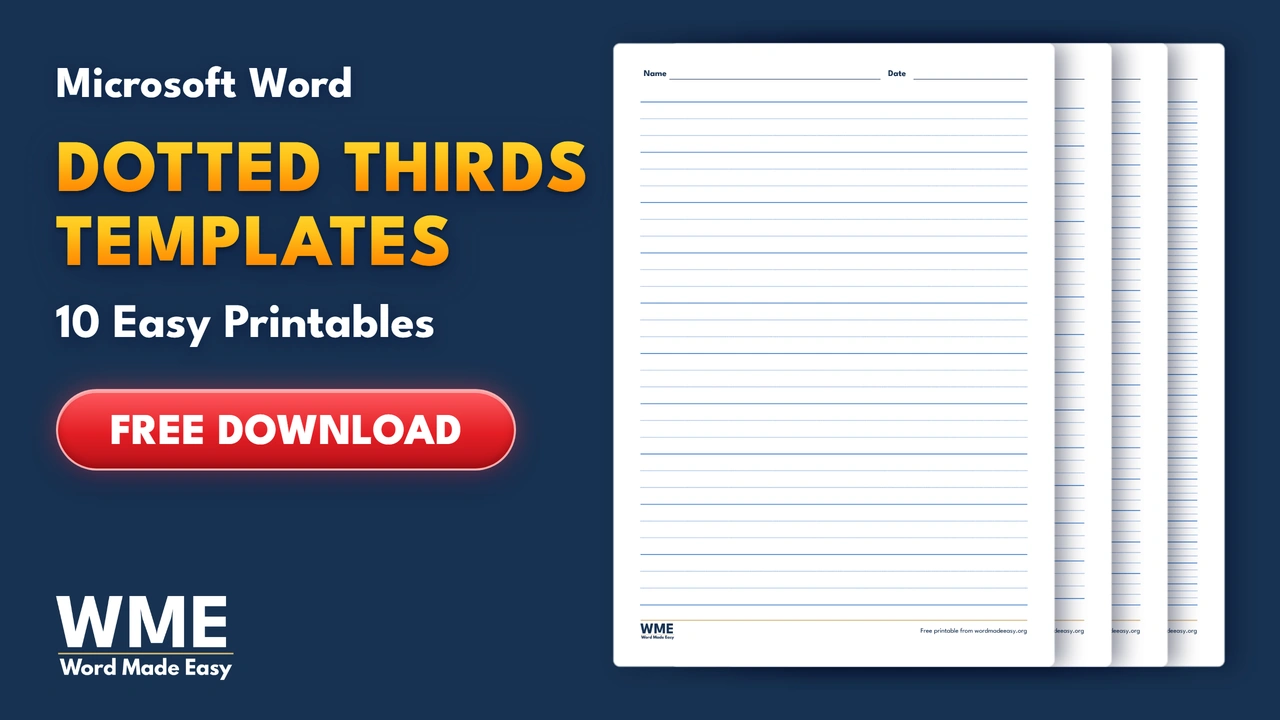 Free Dotted Thirds Templates for Word: 10 Easy Printables