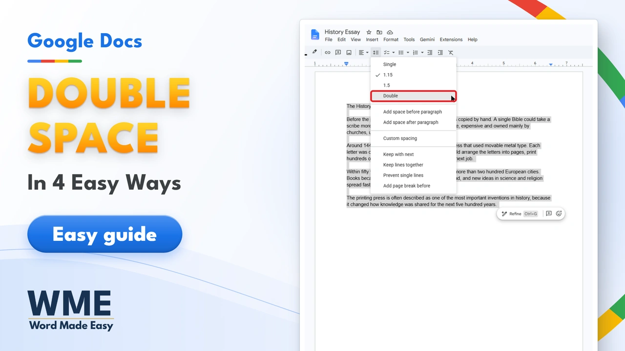 How to Double Space in Google Docs: 4 Easy Methods