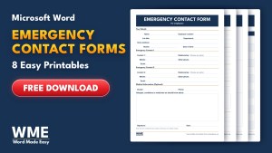 Emergency Contact Form Templates for Word