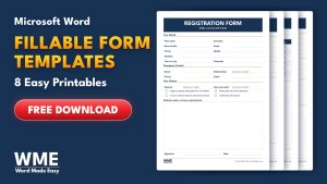Fillable Form Templates for Word