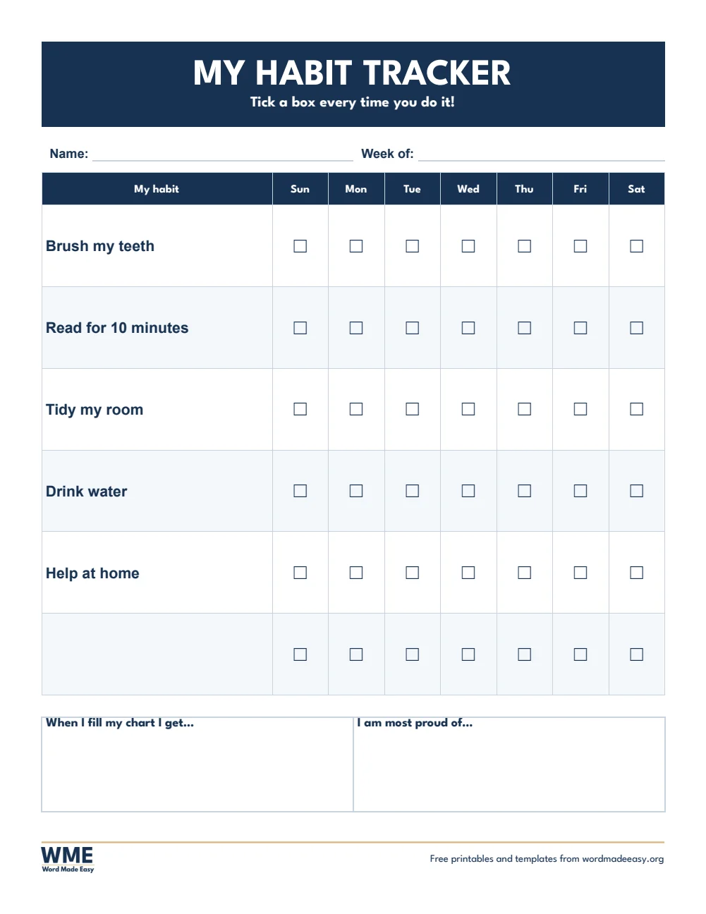 Free Habit Tracker Templates for Word: 10 Printable Trackers