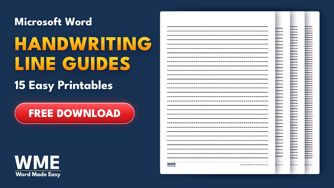 Free Handwriting Line Guides for Word: 15 Easy Printables