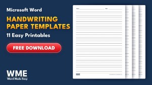 Handwriting Paper Templates for Word