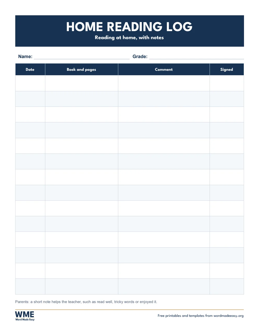 Visual Timetable Logs Free Reading Log Templates for Word: 8 Printable Logs and Trackers