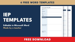 IEP Templates for Word