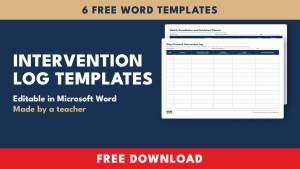 Intervention Log Templates for Word