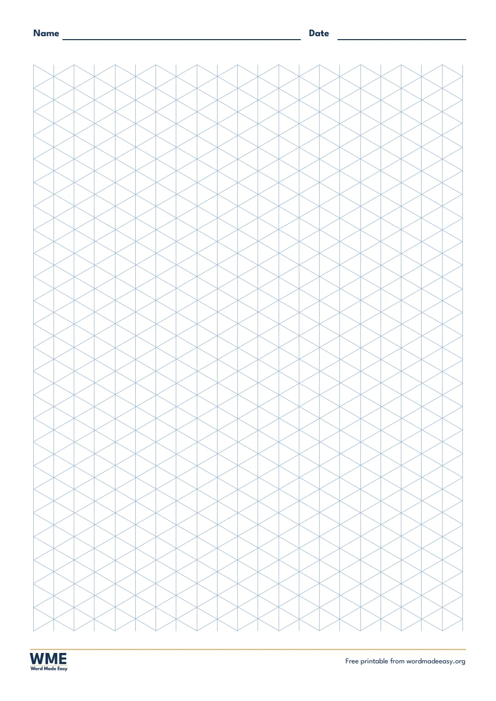 Isometric paper template for Word: 1 cm isometric grid on A4