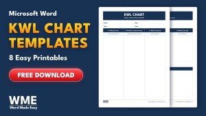 KWL Chart Templates for Word