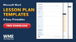 Lesson Plan Templates for Word