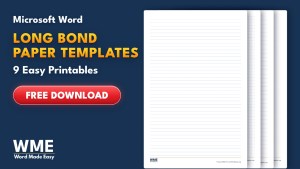 Long Bond Paper Templates for Word
