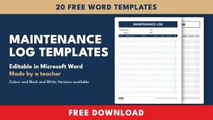 Maintenance Log Templates for Word