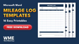 Mileage Log Templates for Word