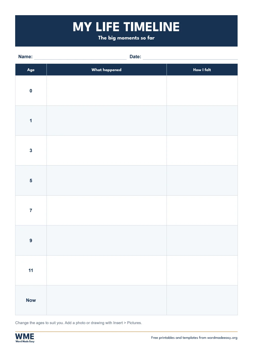 Free Timeline Templates for Word: 8 Printable Timelines