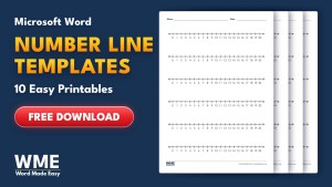 Number Line Templates for Word