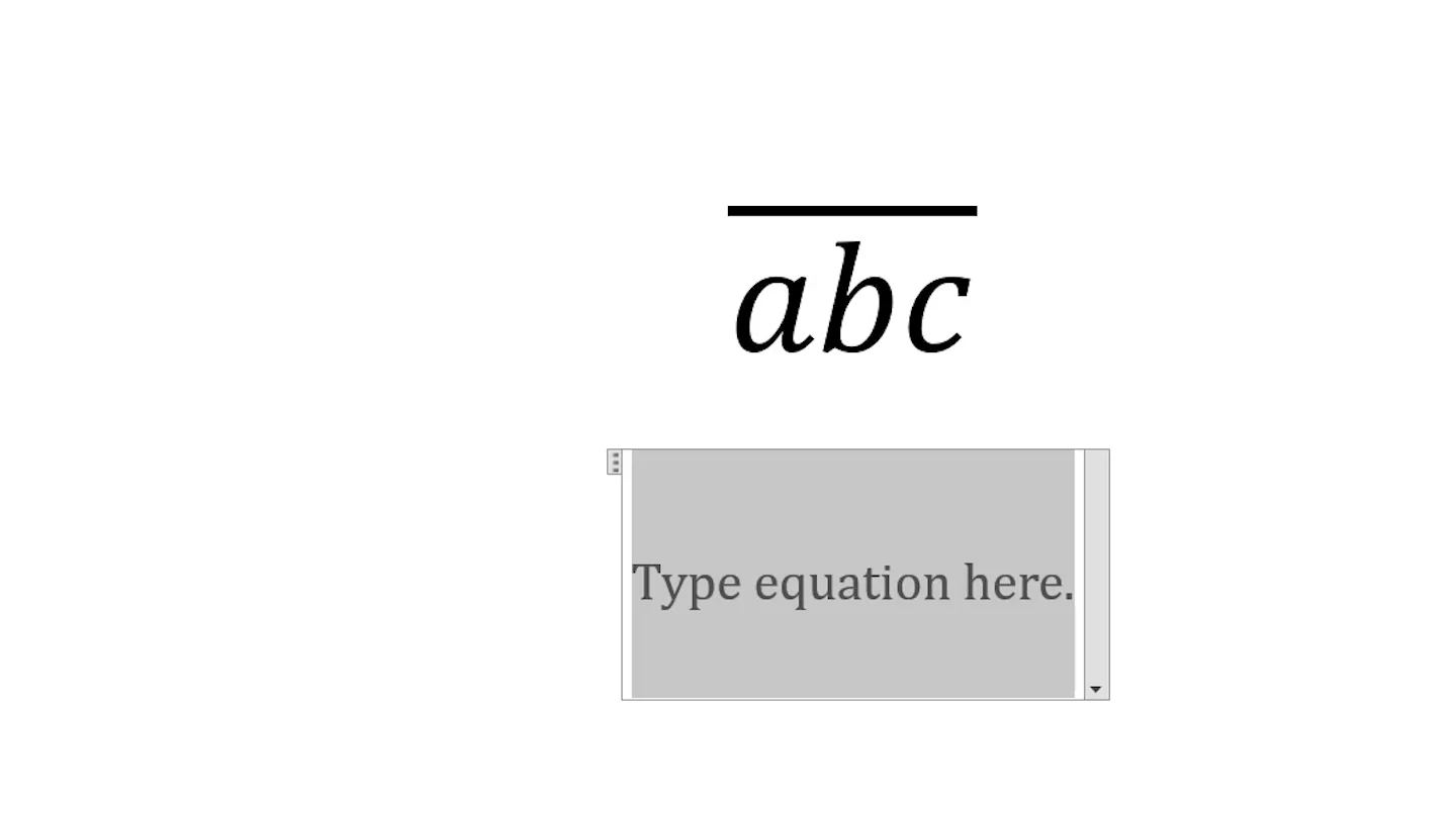 New equation box in Word after pressing Alt + =