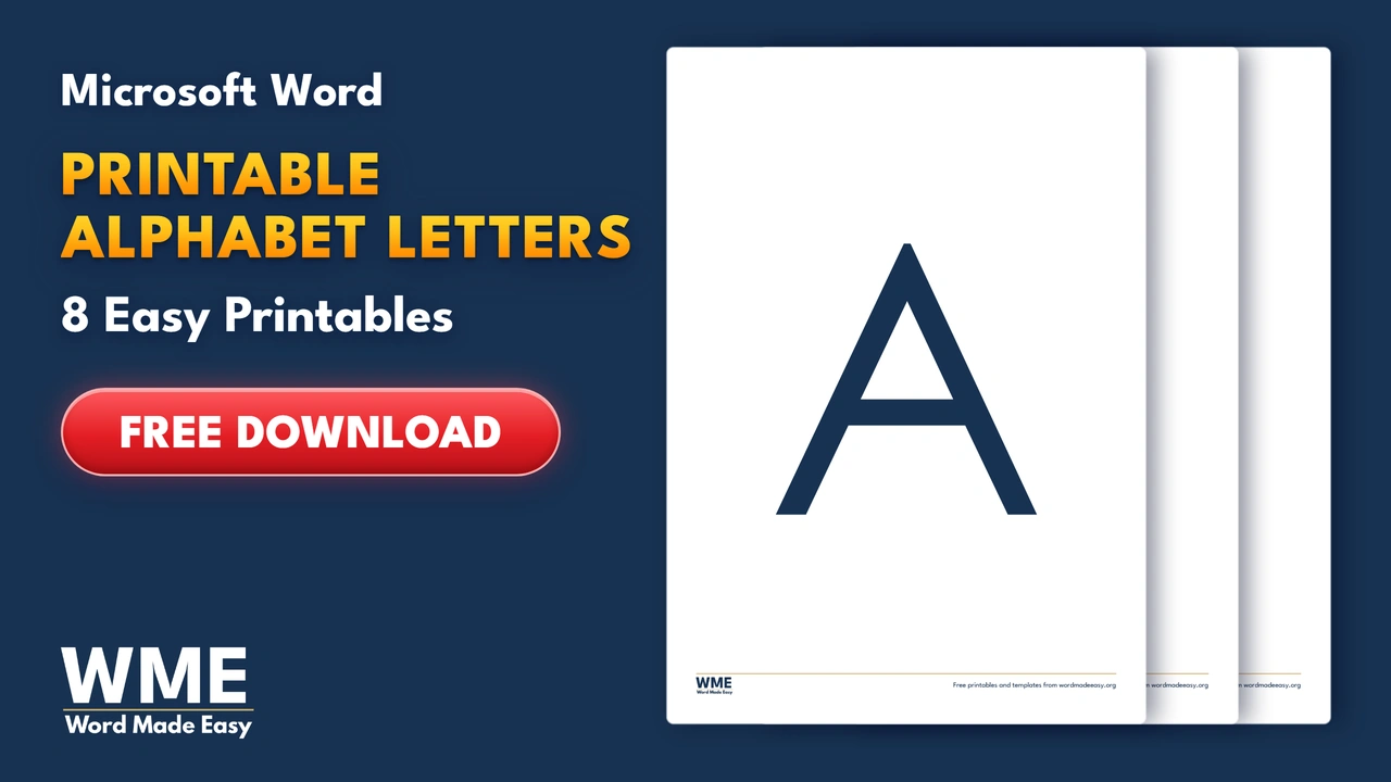 Free Printable Alphabet Letters for Word: 8 Easy Sets