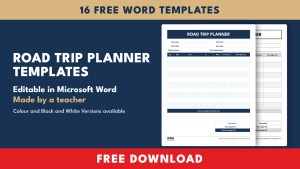 Road Trip Planner Templates for Word