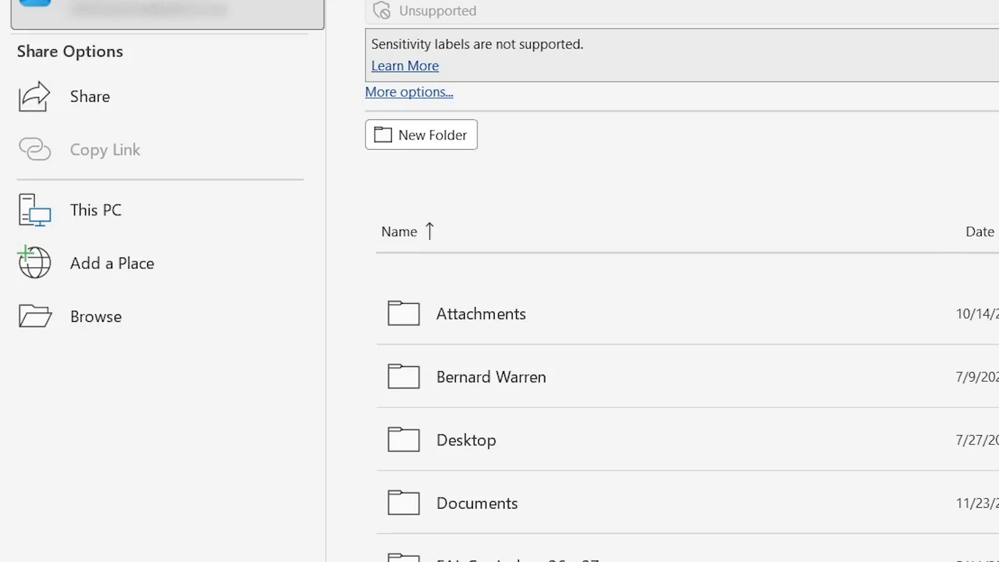 Save As on the Word File menu